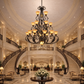 HDC Luxury 16 Lights Multi-Tier Classic Iron Chandelier with Frosted Glass Shades for Living Room