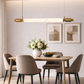 HDC Luxury Marble Finish Modern Designer Hanging Linear Chandelier for Dining Table & Kitchen Island