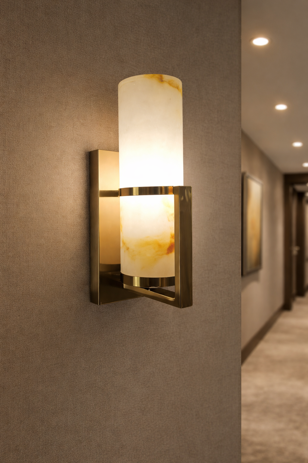 HDC Gold/Black Luxury Marble Finish Wall Light For Living Room