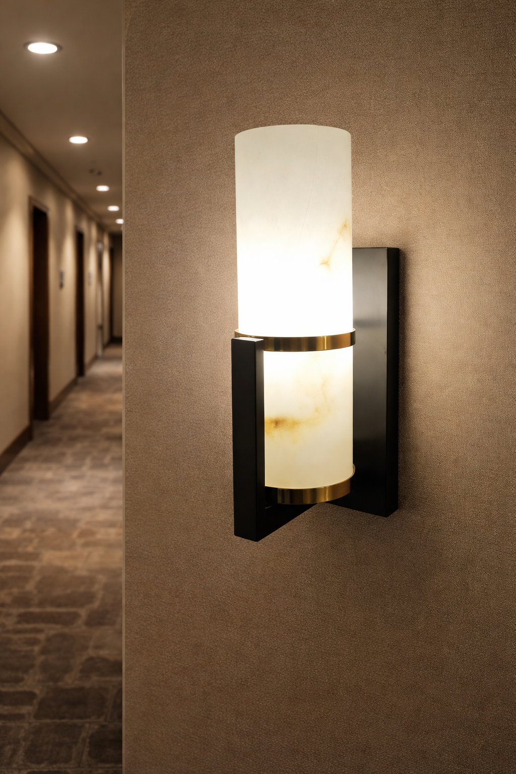 HDC Gold/Black Luxury Marble Finish Wall Light For Living Room