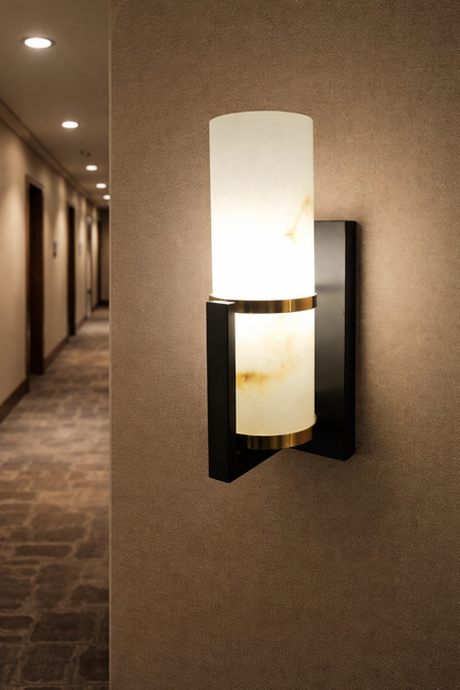 HDC Gold/Black Luxury Marble Finish Wall Light For Living Room