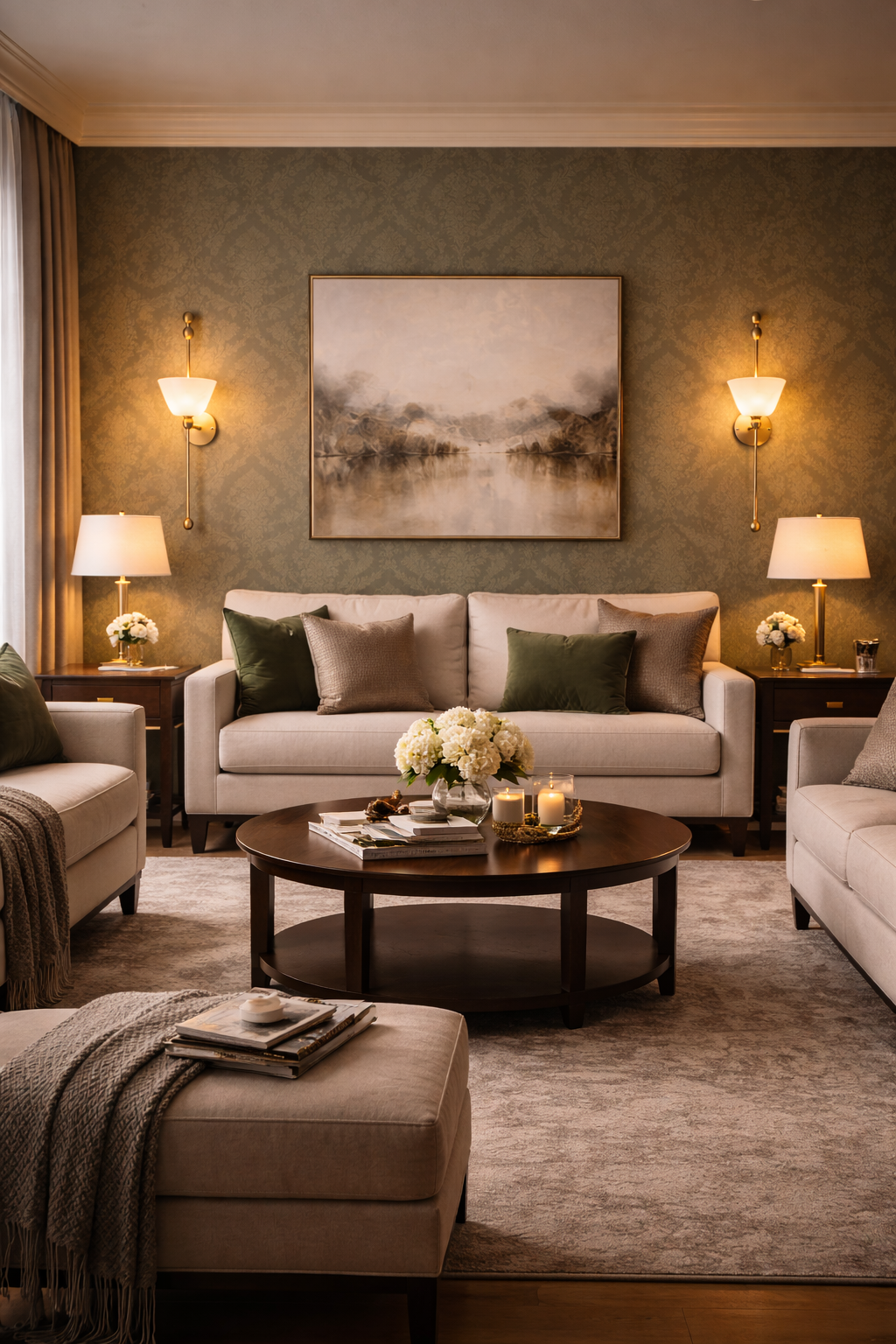 HDC Luxury Frosted Glass Marble Brass Finish Wall Light For Living Room