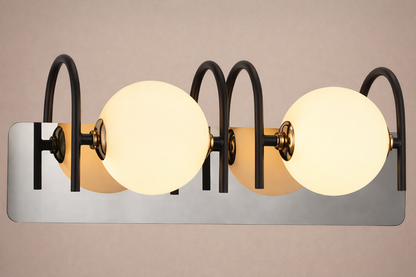 HDC Luxury Black & Rose Gold Dual Globe Vanity Mirror Light