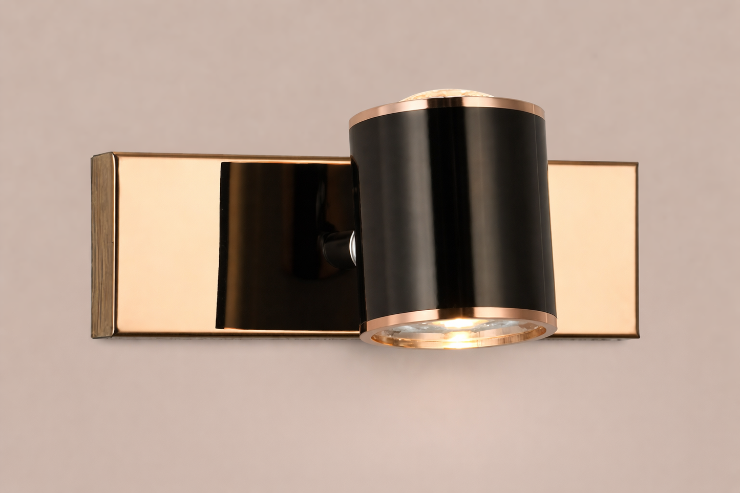 HDC Luxury Black & Rose Dual Cylinder Mirror Light
