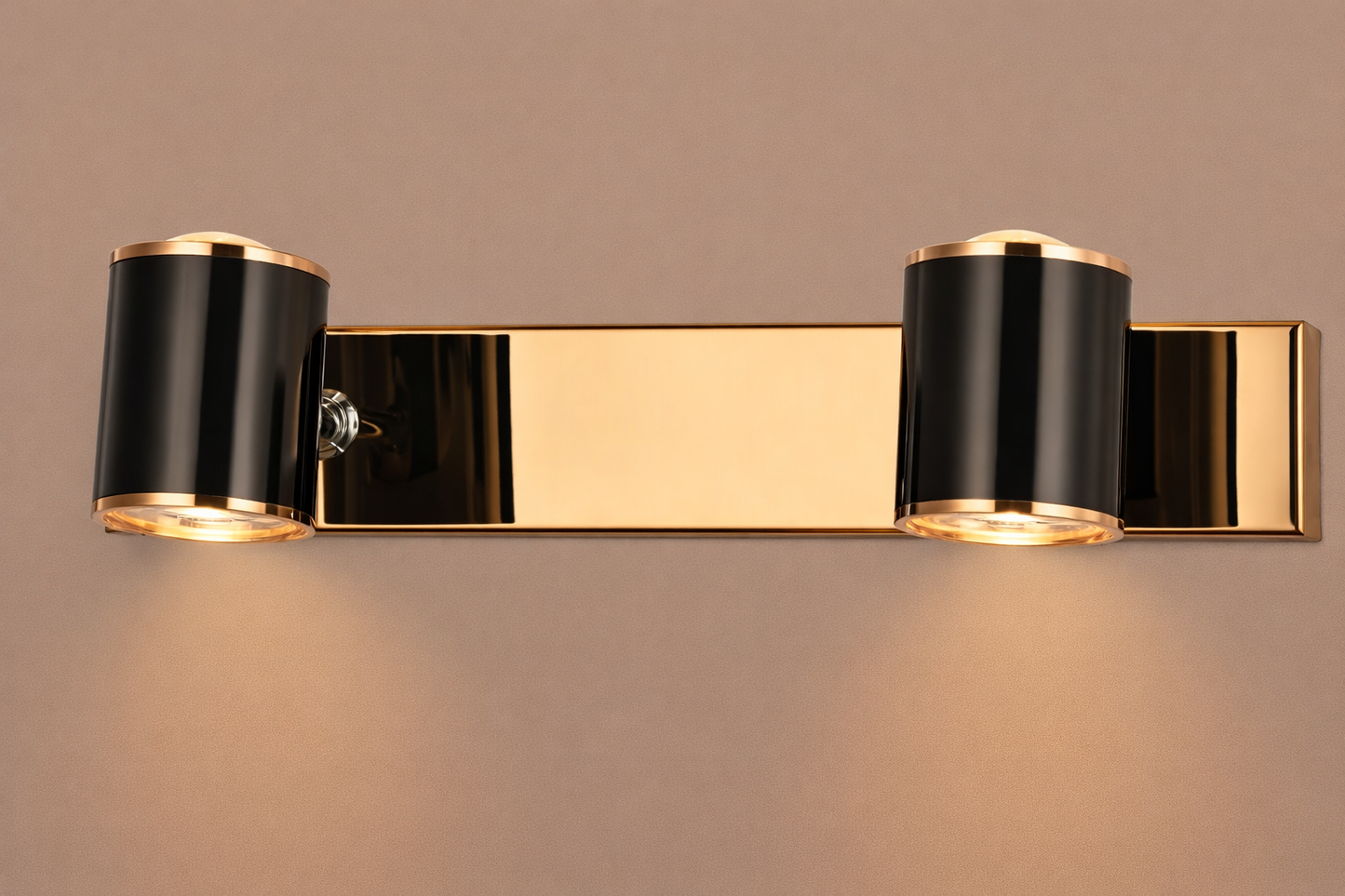 HDC Luxury Black & Rose Dual Cylinder Mirror Light