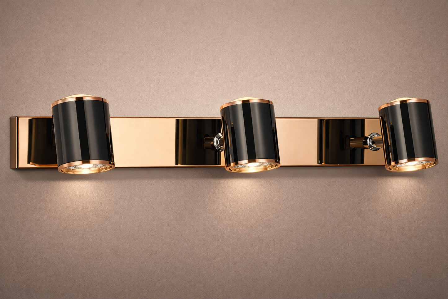 HDC Luxury Black & Rose Dual Cylinder Mirror Light
