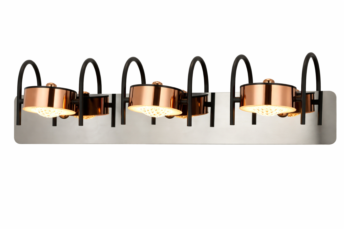 HDC Luxury Rose Gold & Black Acrylic LED Mirror Wall Light for Washroom