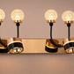HDC Luxury Black & Rose Gold Dual Globe Mirror Light for Washroom