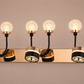 HDC Luxury Black & Rose Gold Dual Globe Mirror Light for Washroom