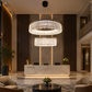 HDC Luxury Crystal Drum Hanging Chandelier Light