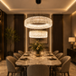 HDC Luxury Crystal Drum Hanging Chandelier Light