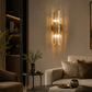 HDC Modern Gold Crystal Spiral Wall Light for Bedroom, Living Room