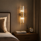 HDC Modern Gold Crystal Spiral Wall Light for Bedroom, Living Room