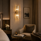 HDC Modern Gold Crystal Spiral Wall Light for Bedroom, Living Room