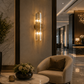 HDC Modern Gold Crystal Spiral Wall Light for Bedroom, Living Room