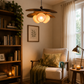 HDC Rattan Weave Vintage Pendant Light Retro Restaurant Hanging Lamp for Bedroom, Living Room