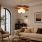 HDC Vintage Woven Rattan Pendant Light for Bedroom, Living Room