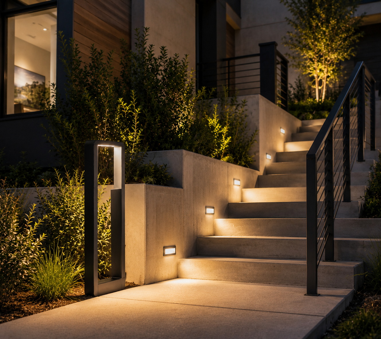 HDC Modern 600mm Waterproof Outdoor Bollard Light Warm White