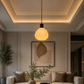 HDC Modern Swirl Glass Pendant Light for Living Room, Bedroom & Dining Area