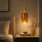 HDC Led Amber Glass Pendant Lamp Ceiling Light - Warm White