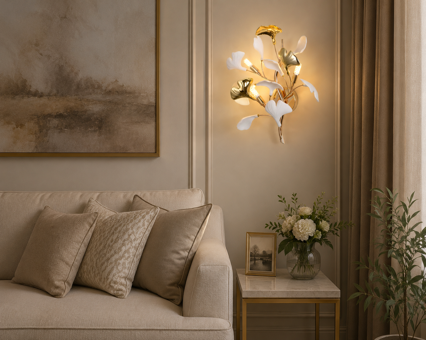 HDC Modern Tree Leaf Wall Light For Living Room