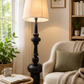 HDC Modern Black Designer Floor Lamp with Fabric Shade for Bedroom, Living Room