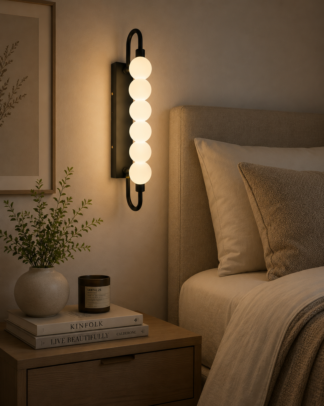 HDC Black & White Modern Linear Bubble LED Wall Light