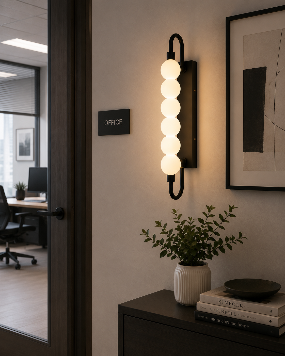 HDC Black & White Modern Linear Bubble LED Wall Light