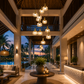 HDC Modern Double Height Crystal Glass Chandelier for Staircase, Duplex & Lobby