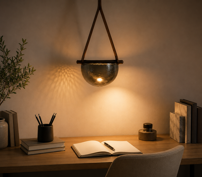 HDC Modern Hanging Bowl Pendant Light for Bedroom, Living Room & Café Décor