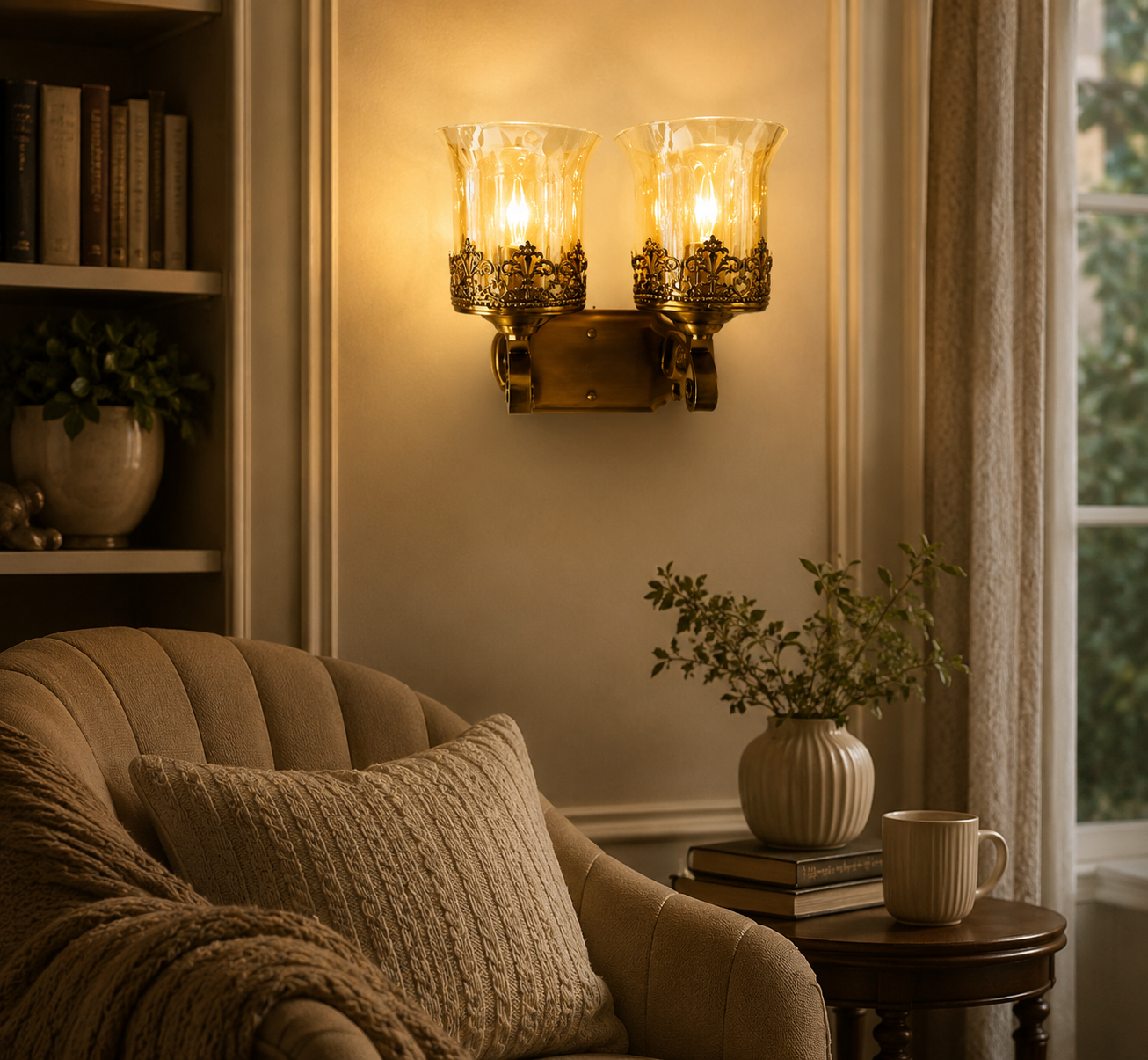 Ojaro Modern Glass Wall Light for Living Room, Bedroom & Hallway