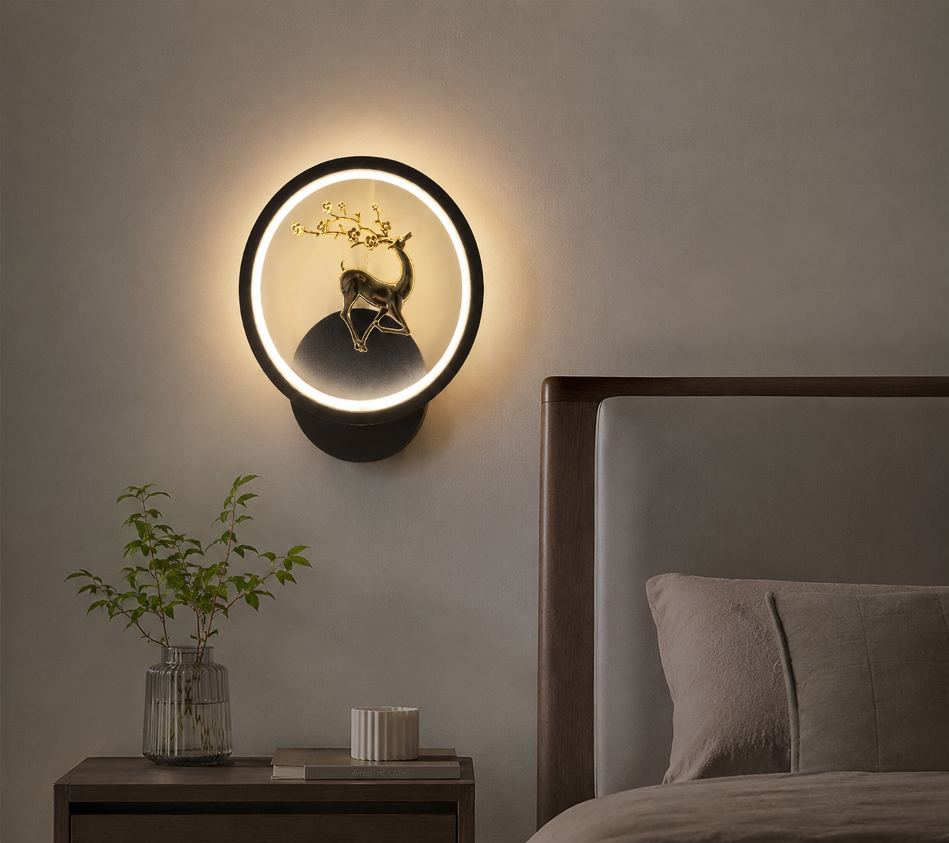 Ojaro Modern Deer LED Wall Light for Bedroom, Living Room & Dining Area