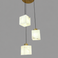 HDC Modern Marble Cube Triple Pendant Hanging Light for Living Room, Dining Area & Staircase