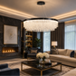 HDC Elegant Crystal Black Ring Chandelier for Bedroom, Living Room