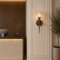 HDC Luxury Iron & Glass Wall Light with Antique Plating Finish for Bedroom, Living Room