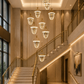 HDC Luxury 10 Light Crystal Cascade Double Height Chandelier for Staircase & Lobby