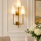 HDC Modern Gold Fabric Shade Wall Light for Bedroom, Living Room