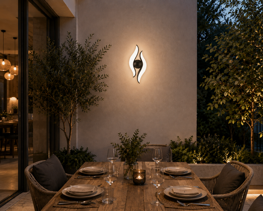 HDC Modern Designer Decorative Sconce Black Wave LED Outdoor Light