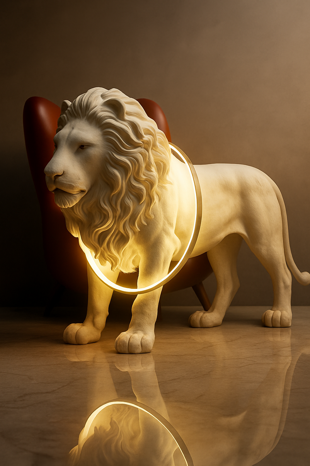 HDC Lion-shaped Postmodern Sculpture Decorative Floor Lamp