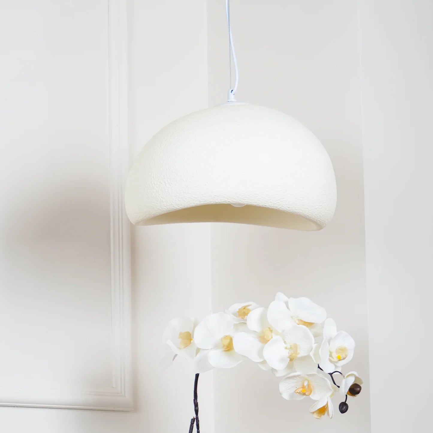 Hdc 600/400mm Modern Nordic Style Handmade Polystyrene White Single Head Chandelier Pendant Lamp