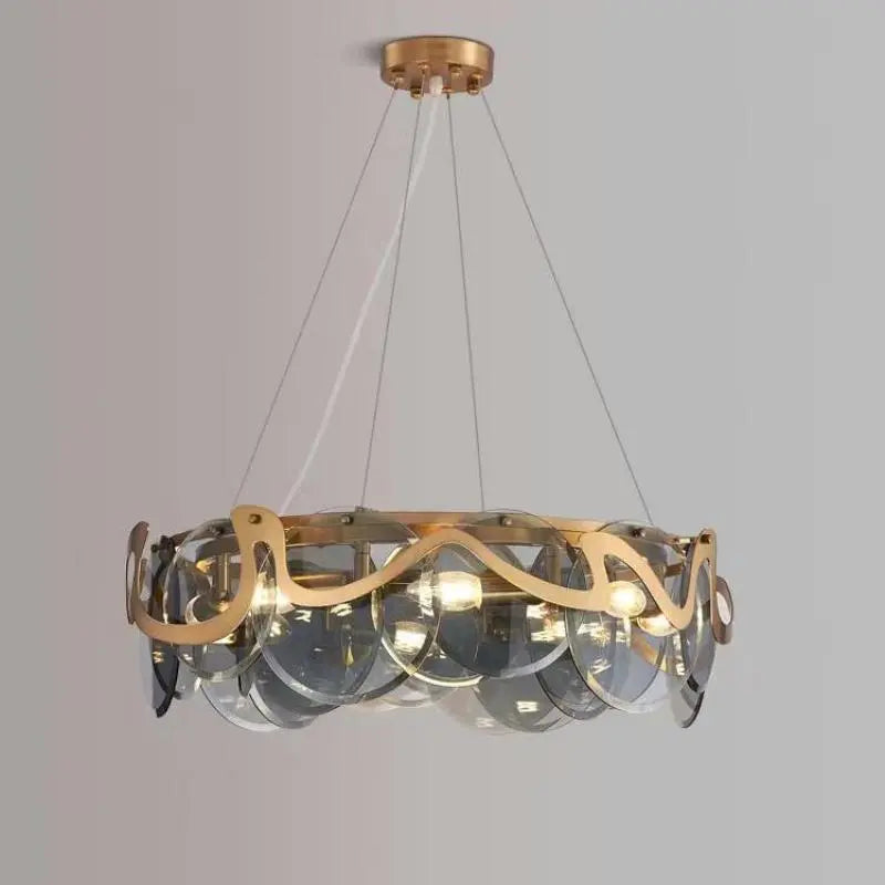HDC 600mm Simple personality design European art glass villa bedroom lamp dining room chandelier
