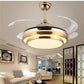Hdc Golden Ceiling Fan Chandelier With Remote Control 4 Retractable Abs Blades- Tricolor Led