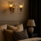 HDC 2 Light Vintage Brass Gold Metal Wall Light for Living Room Drawing Room Bedroom