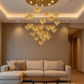 Hdc 25-Light Led Crystal Flower Double Height Long Stair Chandelier