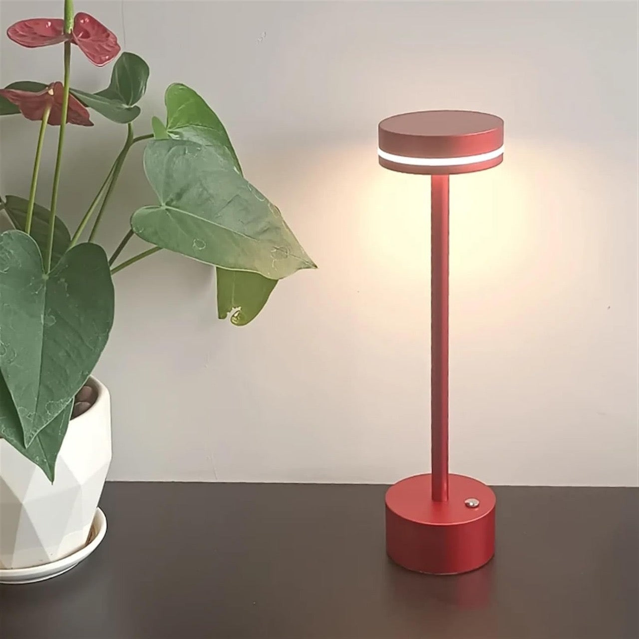 Hdc Wireless Table Lamp, Rechargeable Battery LED Desk Lamp with Touch Control and 3 Color Stepless Dimming,USB Charging Portable Lamp for Restaurant/Camping/Bar/Bedroom