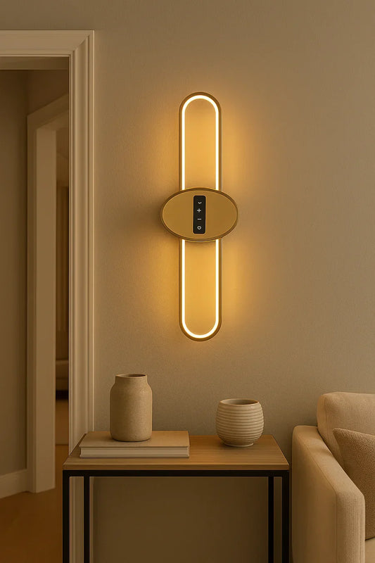 HDC Modern LED Wall Light with Touch Control Panel | 3 Color Modes & Adjustable Brightness for Bedroom, Living Room & Lobby