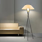 HDC Black Slim Stand And White Fabric Shade Living Room Creative Bedroom Tripod LED Vertical Floor Lamp