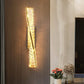 HDC 500mm Long Led Glass Crystal Golden Metal Wall Light - Warm White