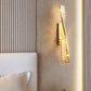 HDC 500mm Long Led Glass Crystal Golden Metal Wall Light - Warm White