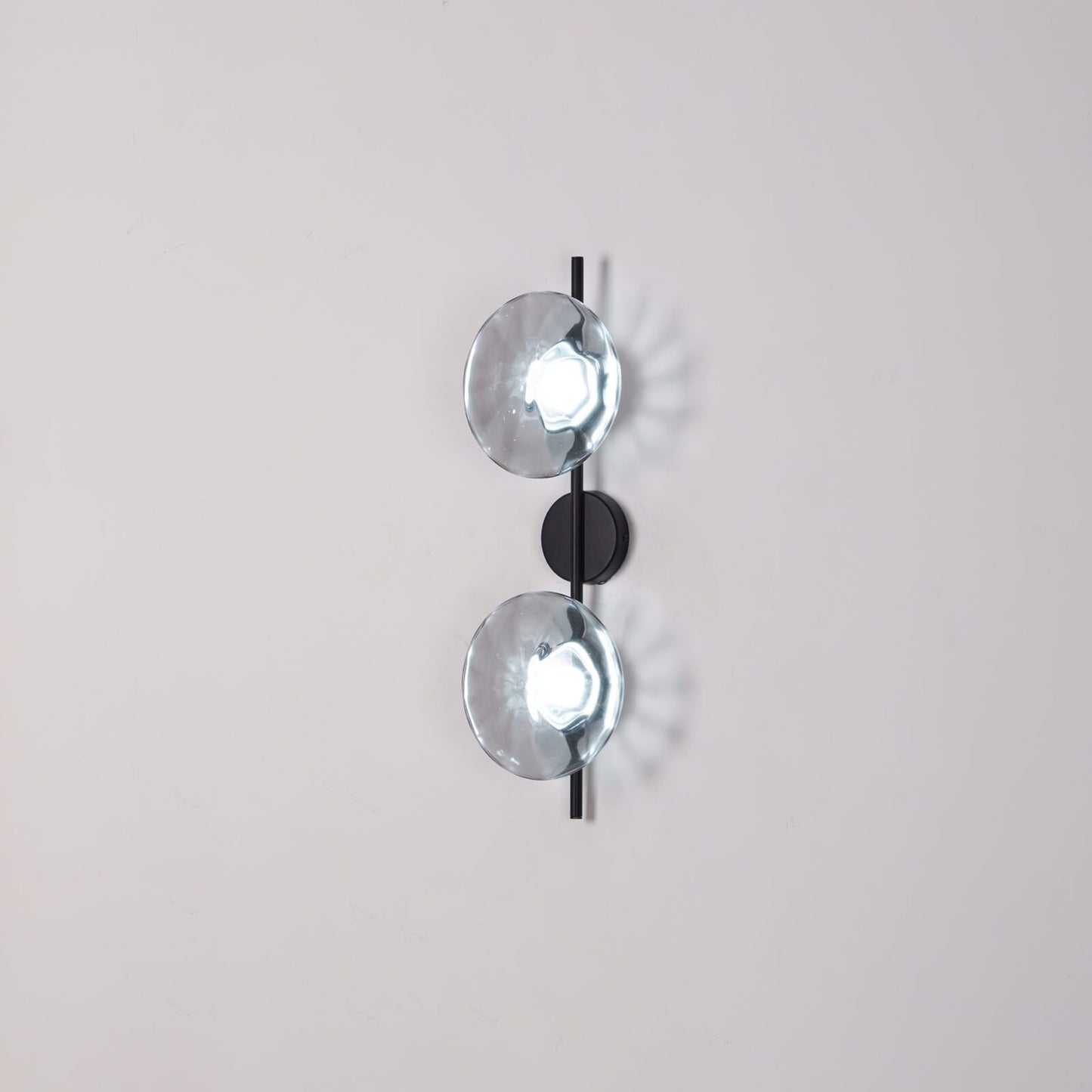Hdc Modern Light Luxury Smoky Glass Circle 2 Light Wall Sconce Lamp